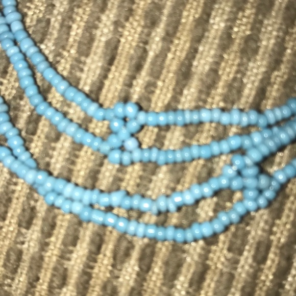 Vintage Handmade Long Double Strand Medallion Glass Bead Necklace - Picture 6 of 7